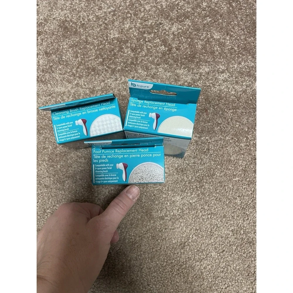 b·pure Power Facial Cleansing Brushes Replacement Brush Heads 3 Heads NIB‎